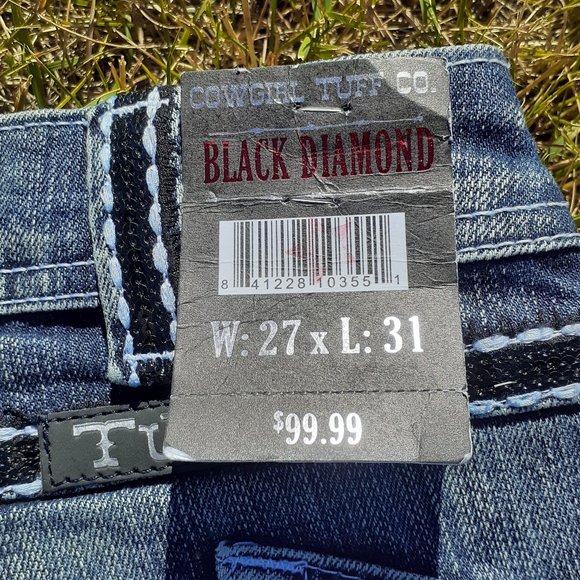 NWT Cowgirl Tuff Black Diamond Jeans W: 27/ L:31 - Picture 12 of 16